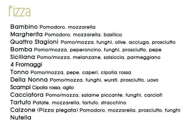 Carte Pizza Carte Pizza